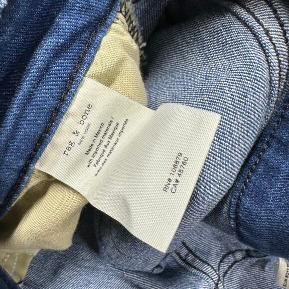 rag & bone NWT Dre Low Rise Slim Boyfriend Jeans Calimet Blue Size 34 - Picture 6 of 10
